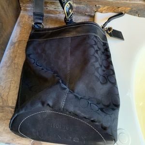 Coach black signature print purse